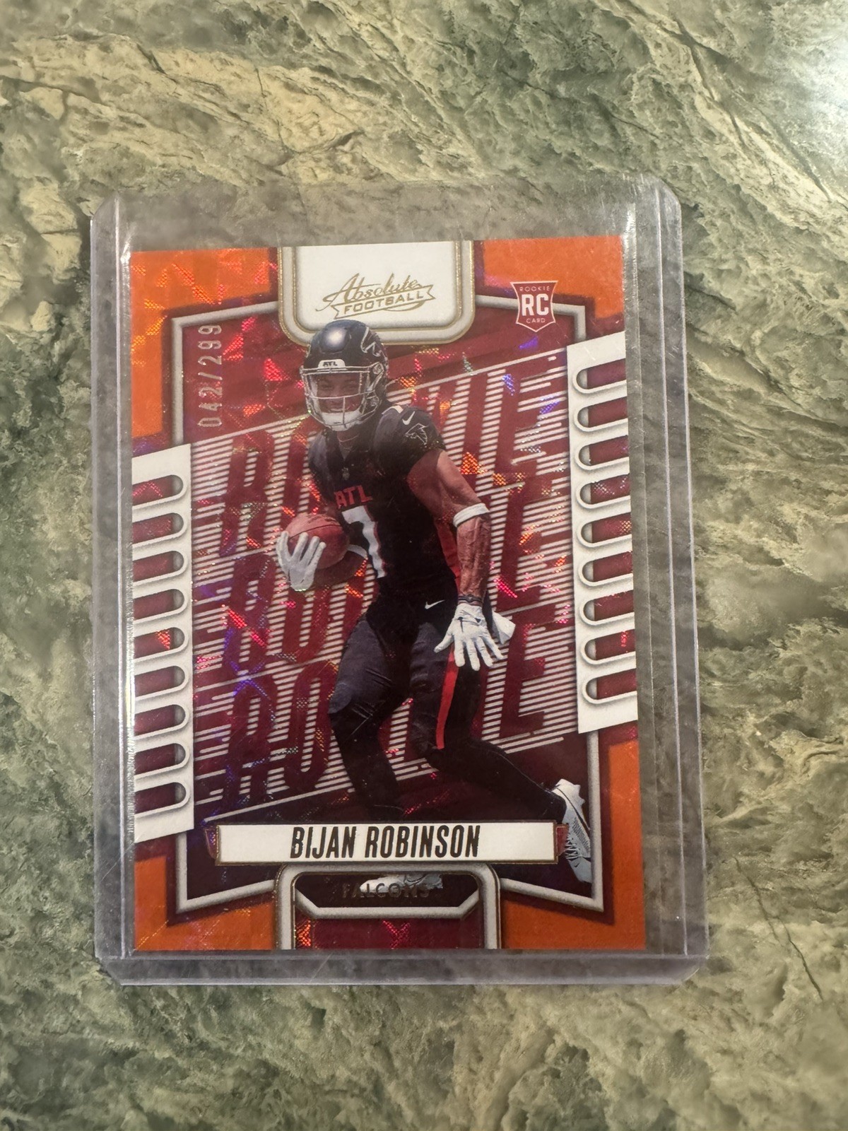 2023 Panini Absolute - Rookies Bijan Robinson #106 Orange Mosaic /299 (RC)