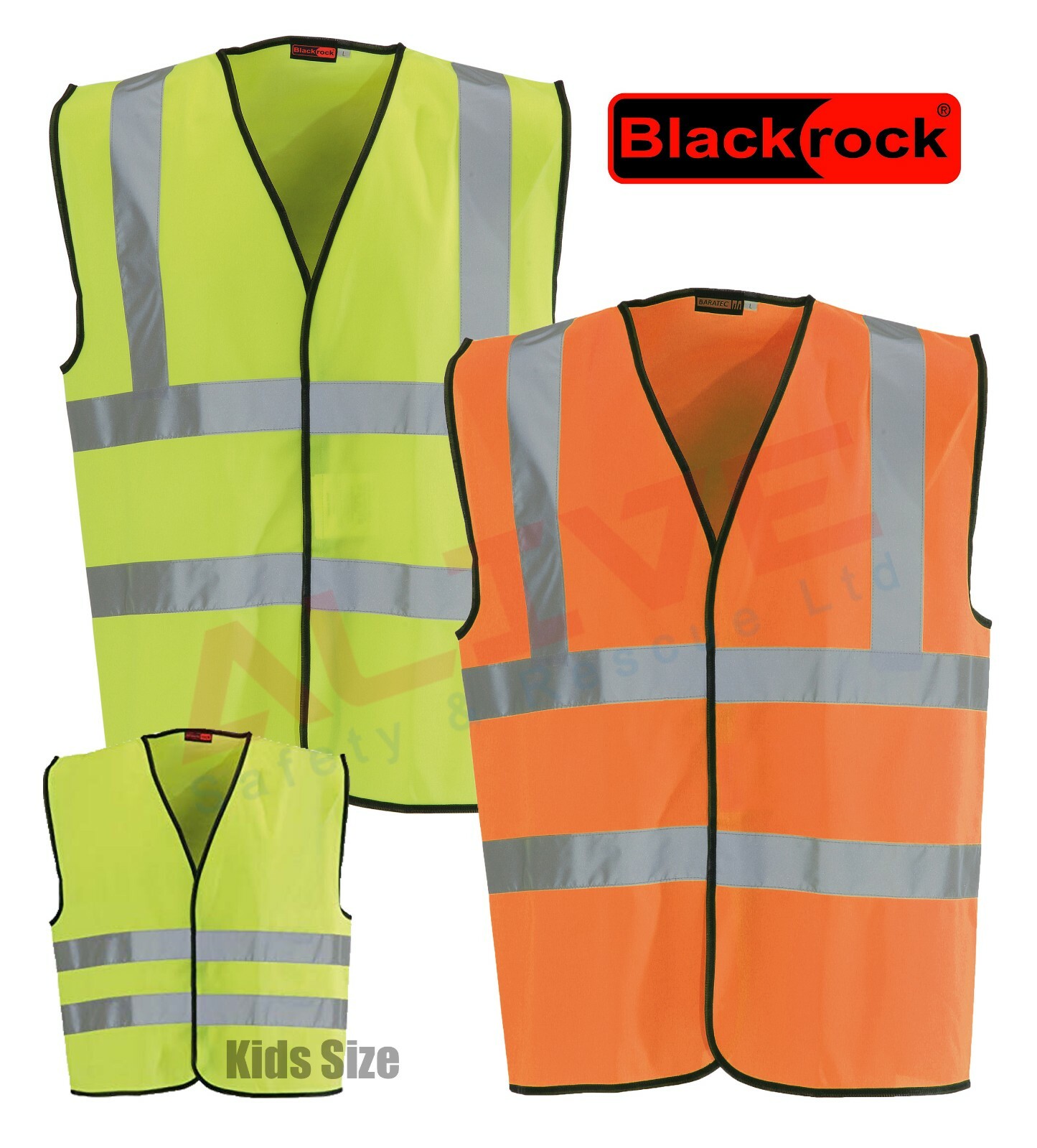 Blackrock Hi Vis High Viz Vest Fluorescent Safety Waistcoat Yellow