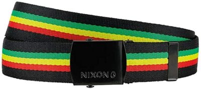 NEW Nixon Basis Men's Red/Yellow/Green Polyester Belt C2315-1114 MSRP $15