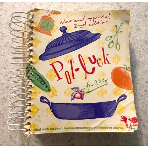 Pot Luck for 33,000 United Way Cookbook Committee Spiral Bound Recipes