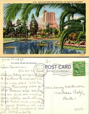 Los angeles CA Elks Club Postcard Used (44112)