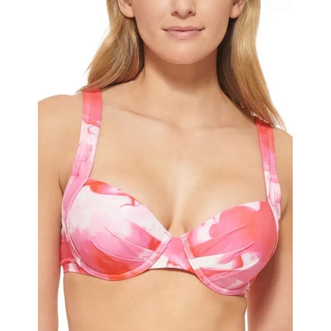 Calvin Klein Womens Convertible Bikini Bra Top Swimsuit Pink Size Medium NWT