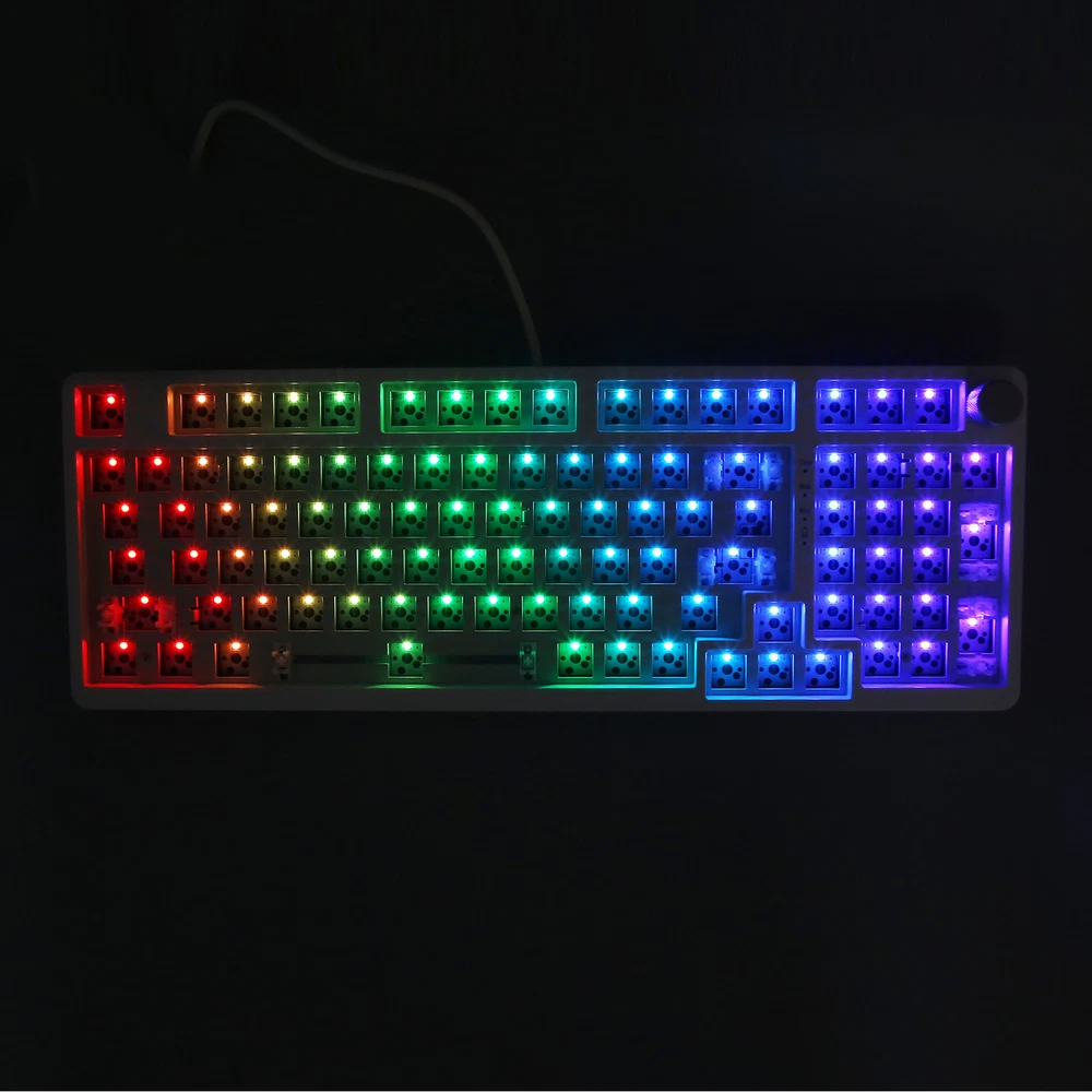 98-Key Mechanical Gaming Keyboard Kit with 2.4G BT Wired RGB Hot Swap Customization