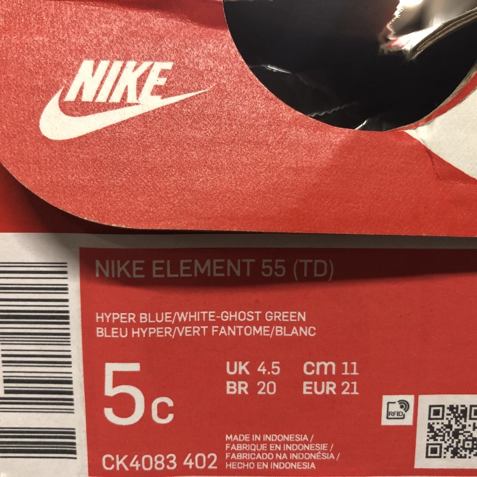 Nike Renew Element 55(TD) Hyper Blue/White/Ghost Green Toddler Size 5 - Image 2 of 4