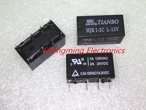 10PCS 8pins TIANBO HJR1-2C L-12V HJR1-2CL-12V 2A Power PCB Mount Relay ...