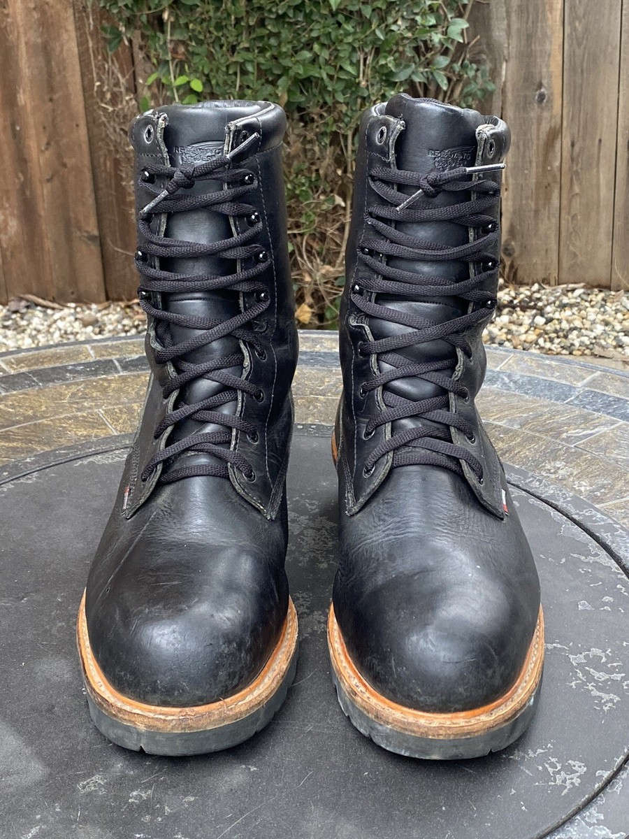 Red Wing Logger Boots Black Waterproof Steel Toe 400g Thinsulate 4416 Mens 9 E2 Red Wing 4416 Insulated Waterproof Logger Boots Size 8D  main image 4
