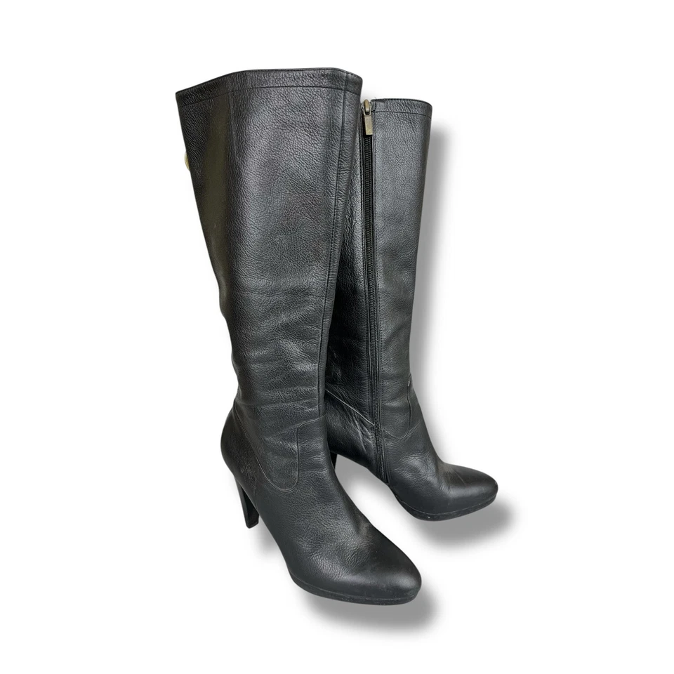 Botas hasta la rodilla Banana Republic para mujer talla 8,5 de cuero negro Foto 3 de 4