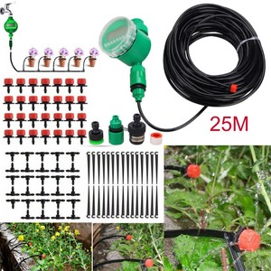 Automatic Drip Irrigation System Kit Plant Timer Self Watering Garden Hose 25m 699973492983 Ebay