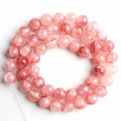 Natural Stone Cloud Jades Round Loose Bead Bracelet Necklace DIY Jewelry Finding
