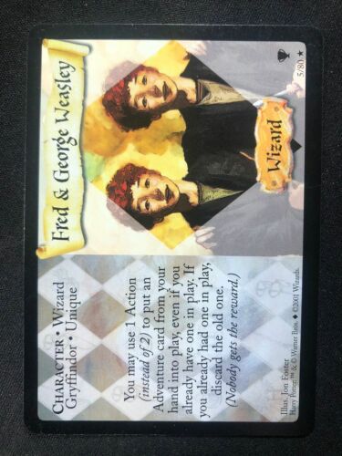 Harry Potter 5/80 Fred & George Weasley Diagon Alley Portrait Rare NM - Picture 1 of 2