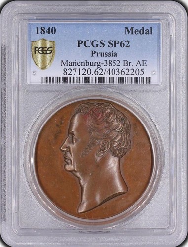 1840 German States Prussia Wilhelm III Remembrance Medal - PCGS SP62 - Top Pop!