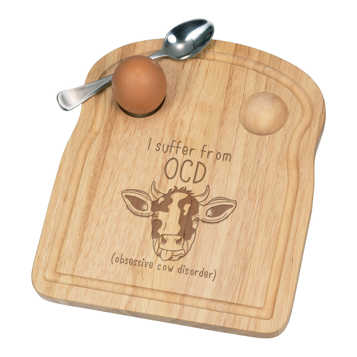 Cow OCD Breakfast Dippy Egg Cup Board Funny Joke Obsessive Cow Disorder