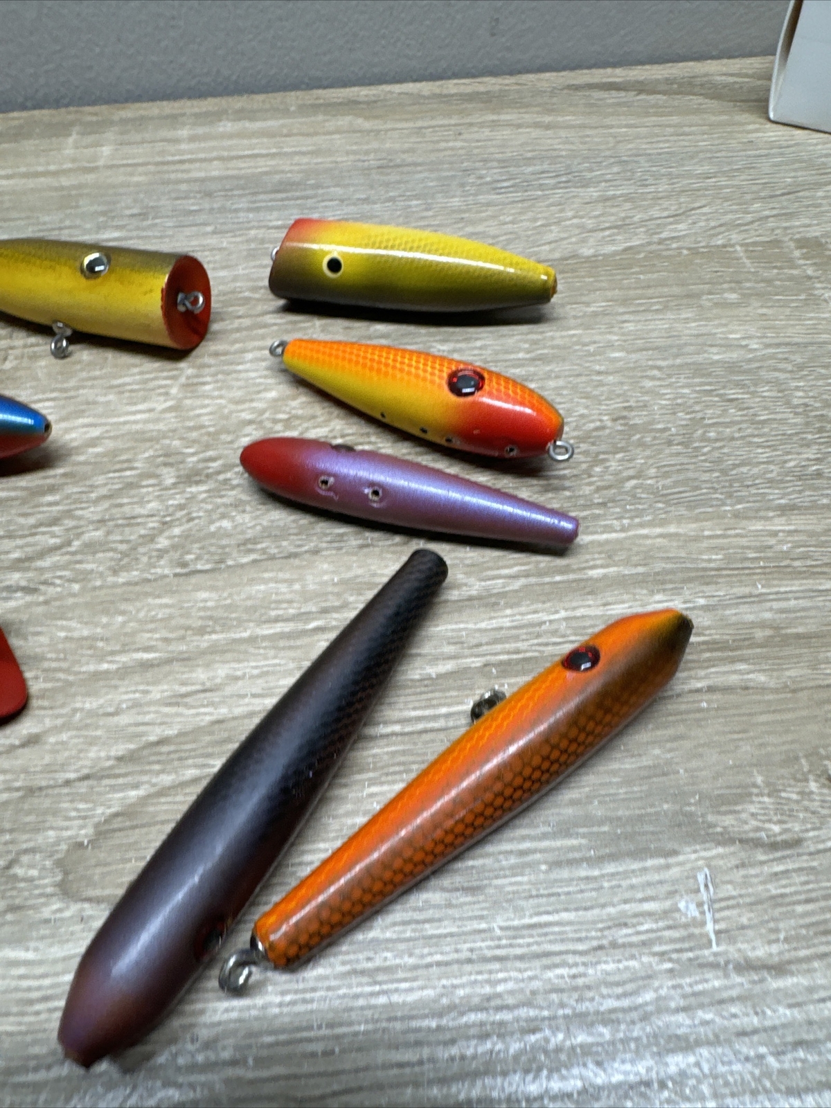 Lot Of 10 Potentially Vintage Wooden Fish Lure Lot Hand Carved No