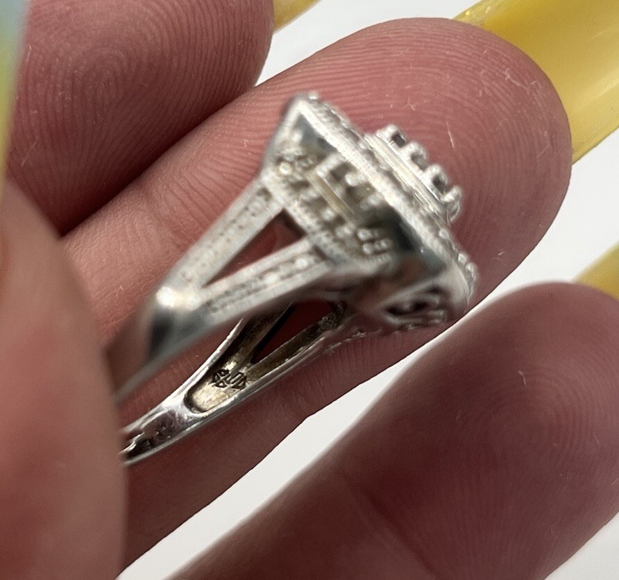 1ct Natural Diamond Rectangular Double Frame Wedd… - image 7