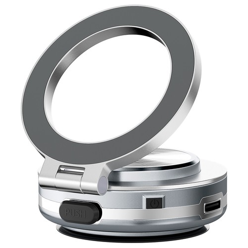 Electric Vacuum Magnetic Suction Cup Car Phone Holder Stand Mount 360° Rotation - Picture 2 of 12