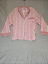 Victoria Secrets Flannel Pajama Top Candy Cane Stripes Size XL new with tag