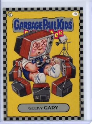 2010 Topps Garbage Pail Kids Flashback 1 GEEKY GARY 4B SILVER PARALLEL Sticker