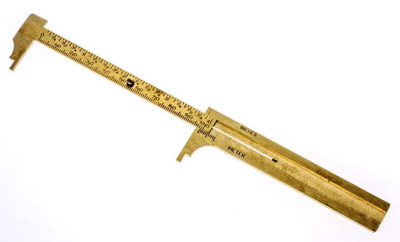 4" 100mm Brass Sliding Vernier Caliper Gauge Measuring Scale Ruler SAE & Metric - Image 2 of 4