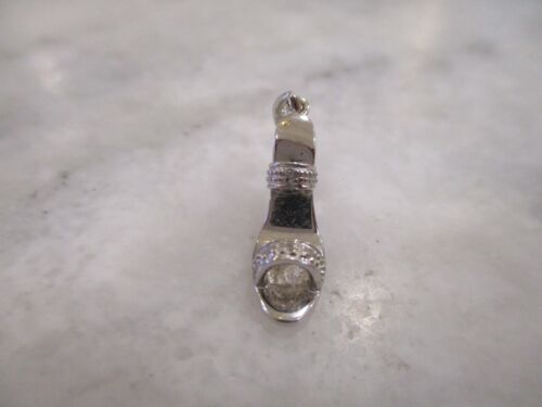 14K WHITE GOLD STILETTO HIGH HEEL CHARM / PENDANT - DIAMOND ACCENT - 1.94g - Picture 6 of 17