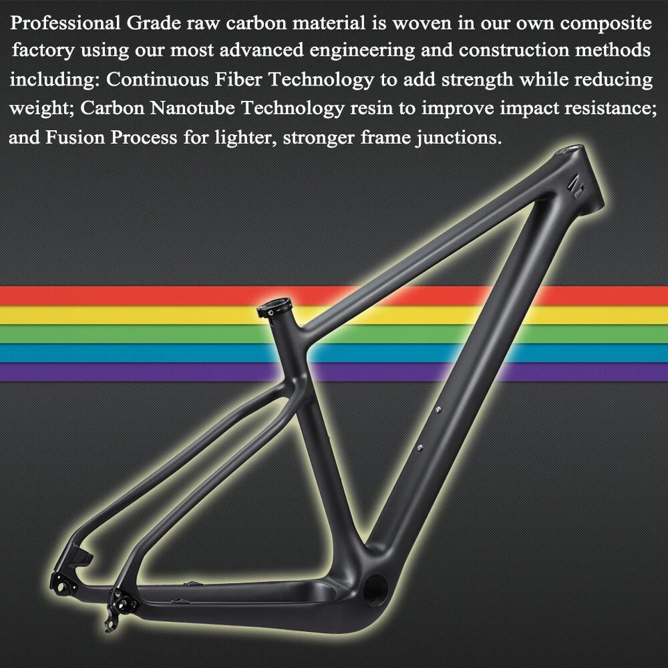 Airwolf 29 Carbon Fiber Mountain Bike Frame 135/142mm Hardtail MTB 15/17/19/21in - Image 3 of 4