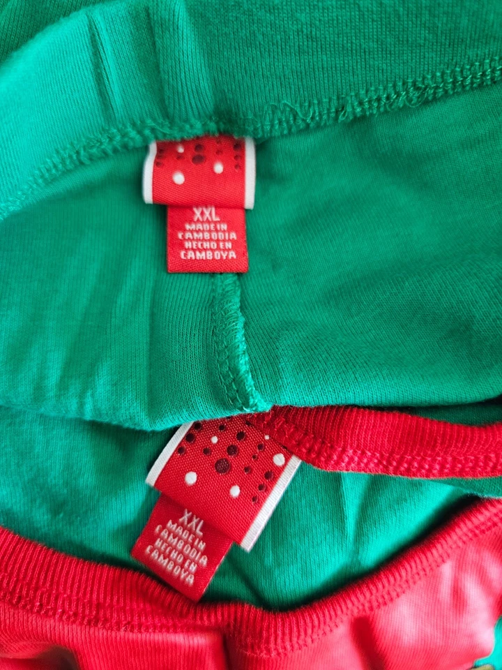 Conjunto de pijama para mujer Target 2 piezas Elfo Navidad talla 2XL verde rojo blanco usado una vez Foto 2 de 4