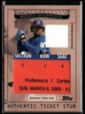 2009 Topps Ticket to Stardom Pedro Martinez Ticket Stubs Plus Memorabilia #/110