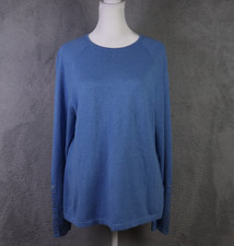 J McLaughlin Sweater Womens Large Blue Long Sleeve Preppy Casual Lightweight