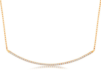 ESTATE .25CT DIAMOND 14KT ROSE GOLD 3D CLASSIC BAR FUN LOVE NECKLACE