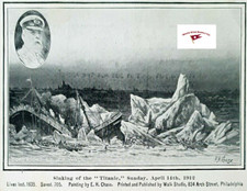 RMS TITANIC SINKS, SPLITS IN TWO, 1912 PERIOD REPRINT, HQ PHOTO