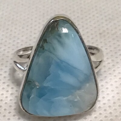 Echter Larimar handgefertigter Solitärring (Gr.8) TGW 16,25ct