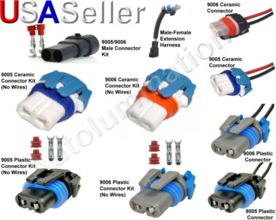 9005 9006 HB4 HB5 p22d p20d Headlight Connector Harness Ceramic Male Female