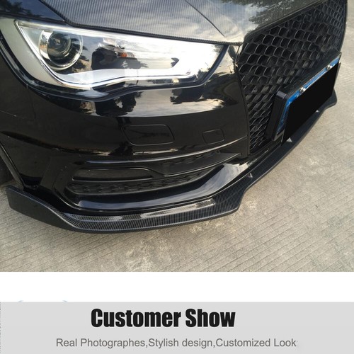 Real Carbon Front Bumper Lip Spoiler For Audi A3 S Line S3 Hatchback 2013-2015 - Picture 13 of 13