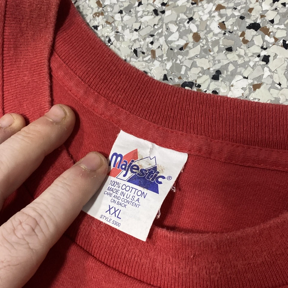 Винтажная футболка Majestic Cinncinati Reds одинарный шов размер XXL сделано в США S/S - Изображение 3 из 4