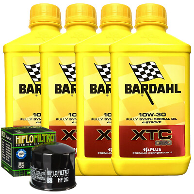 Set Service Bardahl Öl XTC 10W30 für Kawasaki EX500 A1-A4 GPZ500 S� 1987>1989