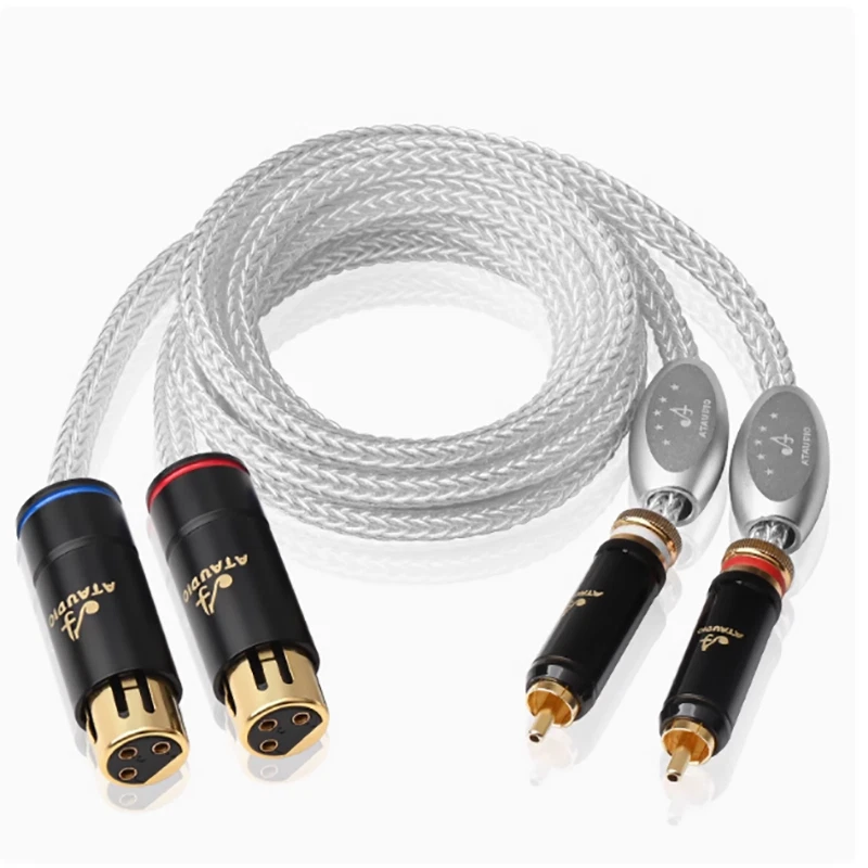  HiFi Silver-Plated OCC XLR 2XLR to RCA  Audio Cable Microphone Mixer Mic Cable - Image 2 of 4