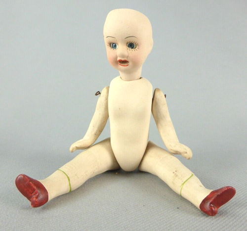 Ancienne Poupée En Biscuit Polychrome - Membres Articulés - Automate ? - Occasion