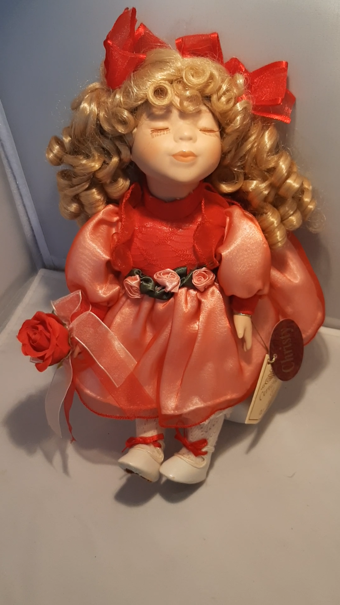 Vintage Christy Animated Wind Up Musical Porcelain Doll Collectors