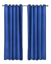 Thermal Thick Blackout Curtains 2 Panel Ready Made Eyelet Ring Top Curtains Cali