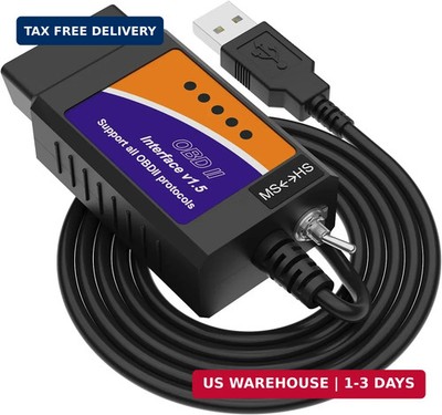 ELMconfig ELM327 OBD2 USB Adapter for Windows, OBD2 Scanner Diagnostic Coding To