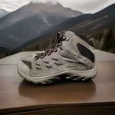 Size 8.5 Columbia Mens Crestwood Mid Wp Waterproof Gray Black Hiking Boots