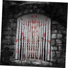 2 Pack Creepy Cloth Door Curtains with Bloody Hand Prints - Scary Halloween