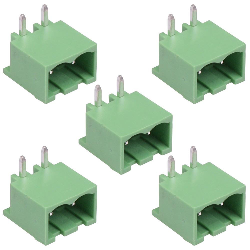 5 x 2-Way 5.08mm Horizontal PCB Header Closed Ends 15A 300V