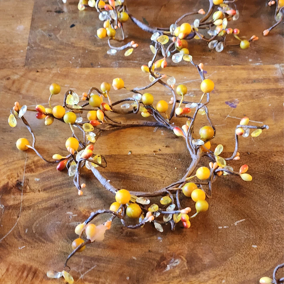 Импортное кольцо для осенней ягоды свечи Pier 1, мини-венок 3,5 дюйма — декор для осеннего урожая - Изображение 3 из 4