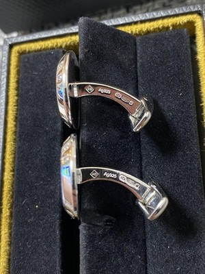 Dunhill Lapis Lazuli Silver 925 Cufflinks Blue & Silver Excellent