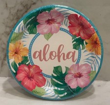 LETS PARTY 9  12 CT ALOHA TROPICAL PAPER PLATES NEW FREE SHIPPING
