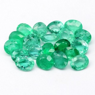 💎 20pcs Lot 4.85ct t.w Oval & Pear Natural Green Emerald Colombia Gemstone
