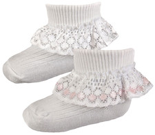 Baby Girl SOCKS FRILLY LACE Premature Prem Tiny Early Small