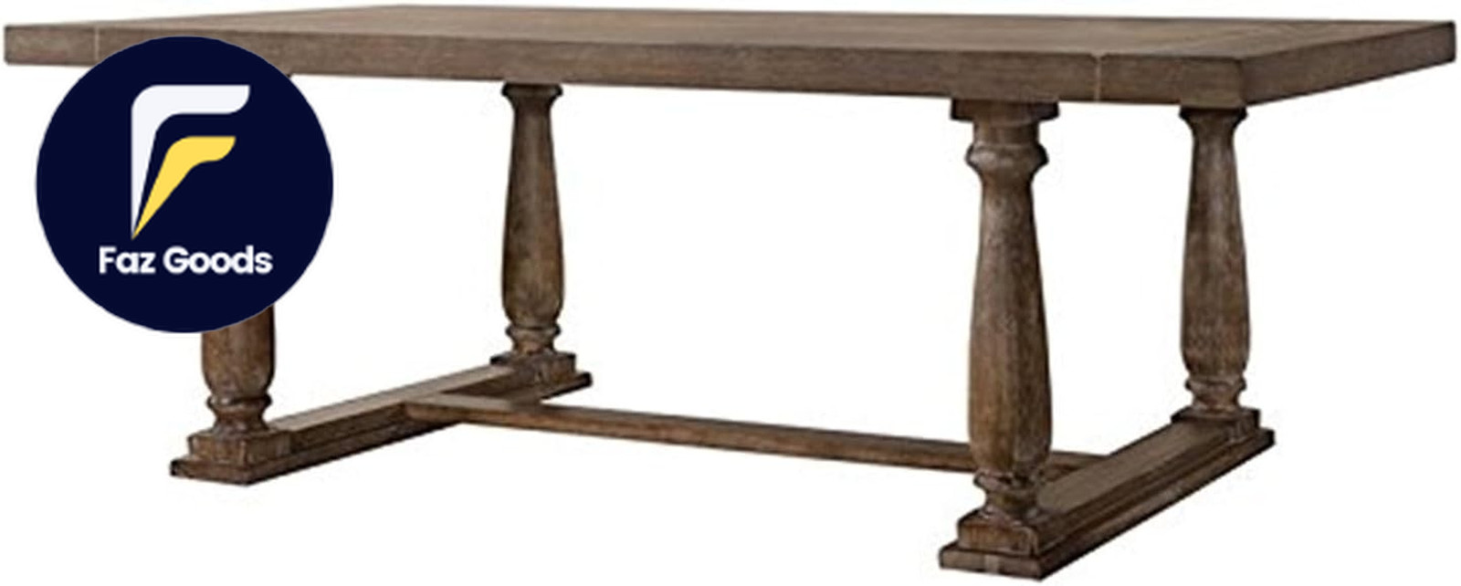 Bernard Trestle Dining Table in Weathered Oak FREE SHIPPING