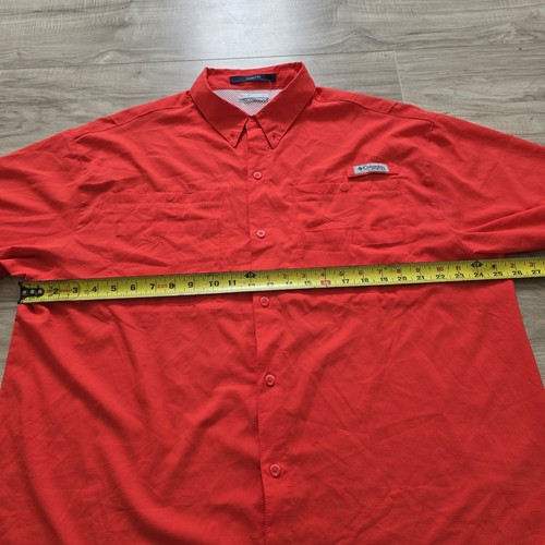 Columbia PFG Shirt Mens XL Tamiami Omni Shade Orange Fishing Performance Orange - Picture 7 of 9