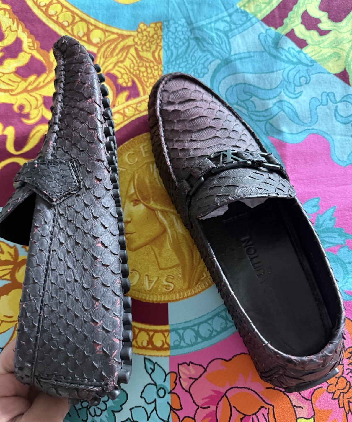 100% Auth Louis Vuitton Monte Carlo Python Snakes… - image 8